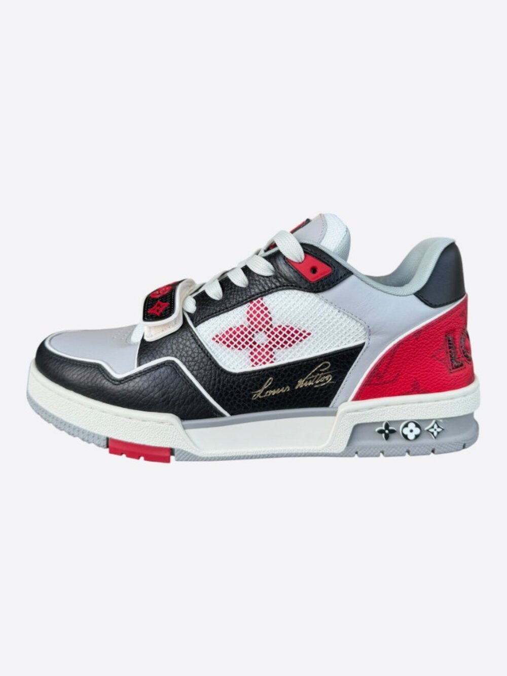 Louis Vuitton Black & Red Mesh Trainer - Picture 3 of 8